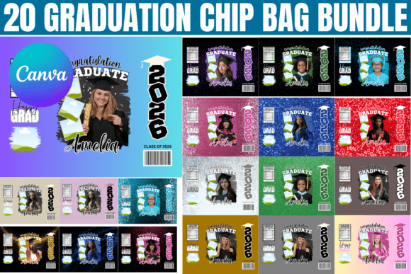 20 Graduation Chip Bag Bundle Template for Class of 2026