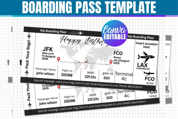 Boarding Pass Canva Editable Template: Your Ticket to Unforgettable Moments