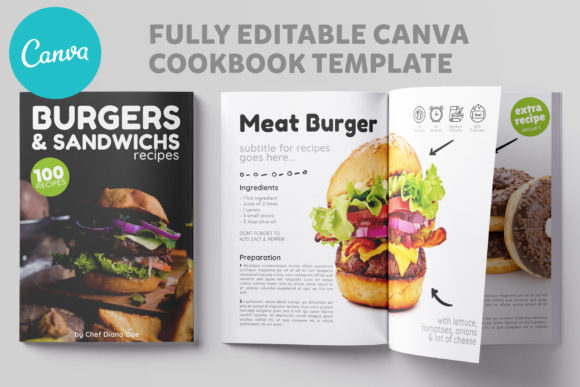 Canva Burger Sandwich Cookbook: The Ultimate Recipe Template for Food Bloggers