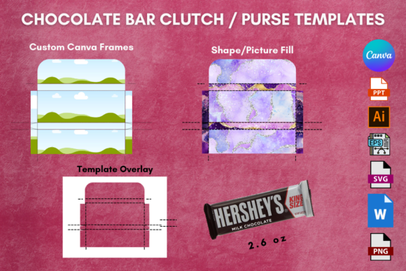 Canva Frame Chocolate Clutch/Purse 2.6oz: Your Go-To Template for Edible Gifts