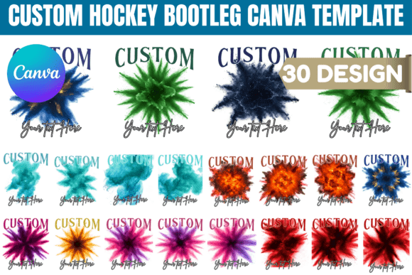 Custom Hockey Bootleg Canva Template: Design Your Team Spirit