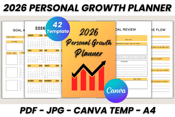Design Your Best Year: The 2026 Personal Growth Planner for Canva