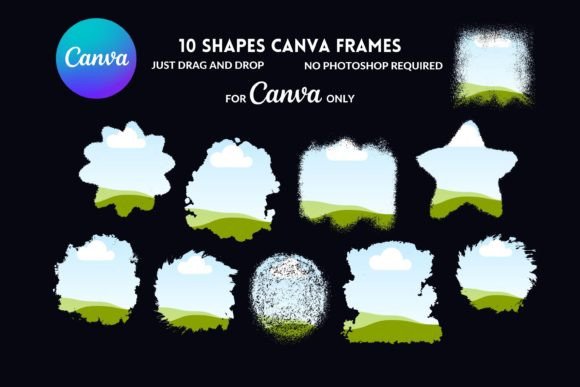 Editable Canva Frames: Brush Stroke & Grunge Textures for Dynamic Design