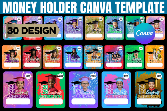 Effortless Style: The Editable Canva Graduation Money Holder Template