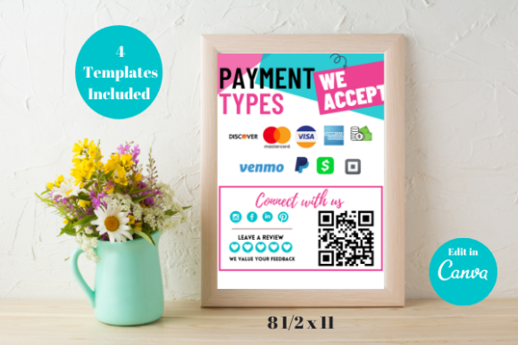 Elevate Your Vendor Booth with the Colorful Payment Method Bundle Canva