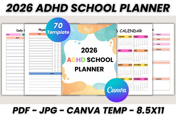Master Your 2026 ADHD School Planner Canva Template
