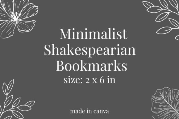 Minimalist Shakespearian Bookmarks Canva: A Designer's Guide