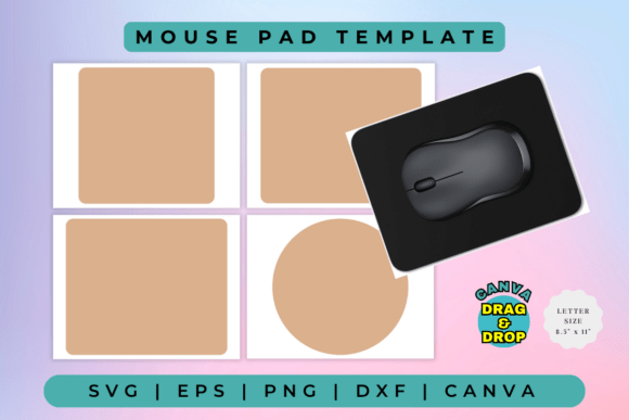 Mouse Pad Template (4 Size): Instant Digital Design Assets