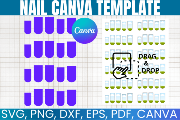 Nail Template, Printable Nail Design: Professional Wraps & Sublimation