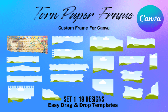 Torn Paper Ripped Canva Frame Template: Edgy Design Made Easy