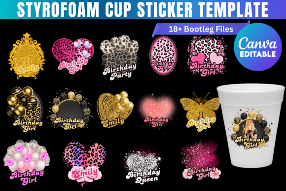 Transform Any Cup with Styrofoam Cup Stickers Canva Template