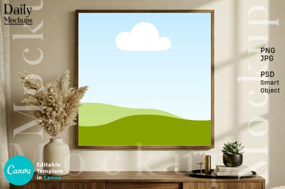 Vertical Wood Frame Mockup: Elevate Your Shop Listings